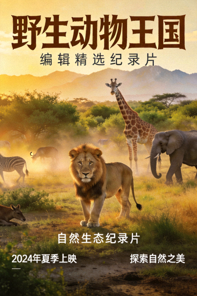 编辑精选纪录片《野生动物王国》海报 - 自然生态纪录片